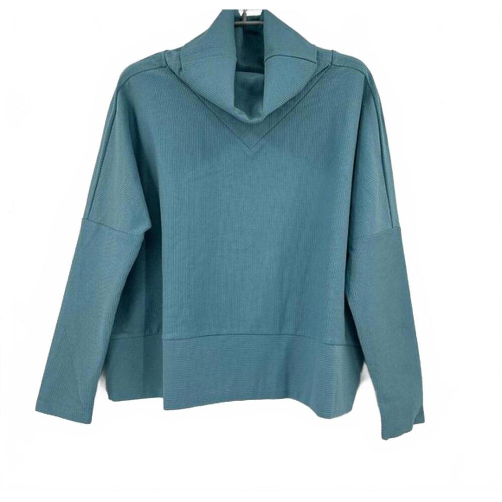 Tuckernuck Rollins Ribbed Funnel Neck Sweater Sweatshirt Boxy Oversized Small